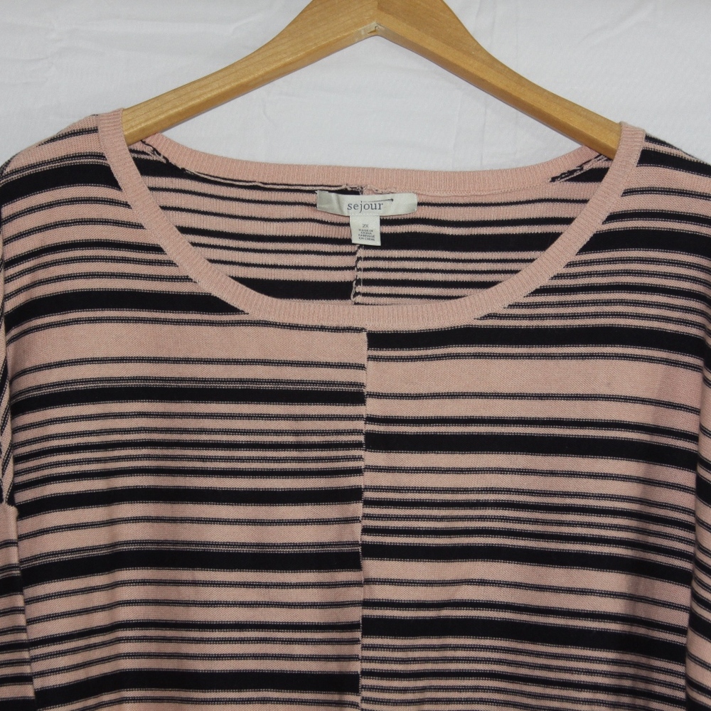 NEW Sejour Striped Long Sleeve Sweater - Picture 2 of 4